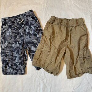 The Children's Place 2x Boys Cargo Shorts Flax/Camo Size 10 SLIM